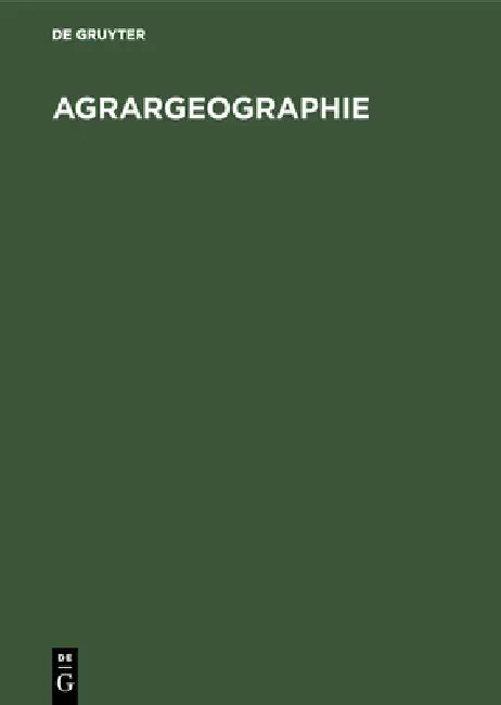 Buy Agrargeographie (English, No Contributor) — BookShops.in