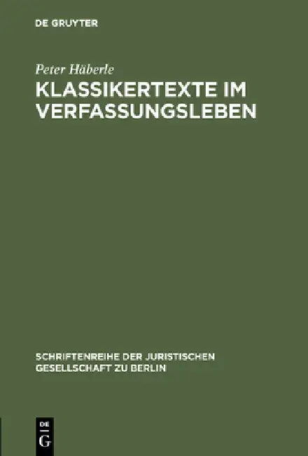Buy Klassikertexte im Verfassungsleben (English, Peter Häberle) — BookShops.in