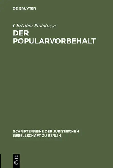 Buy Der Popularvorbehalt (English, Christian Pestalozza) — BookShops.in