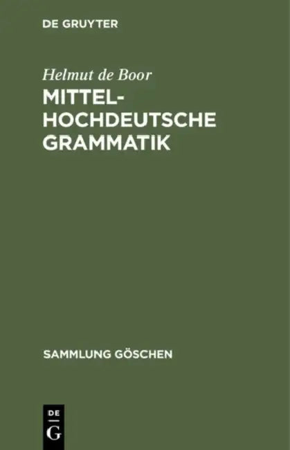 Buy Mittelhochdeutsche Grammatik (English, Helmut De Boor) — BookShops.in