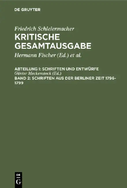 Buy Schriften aus der Berliner Zeit 1796-1799 (English, Günter Meckenstock) — BookShops.in