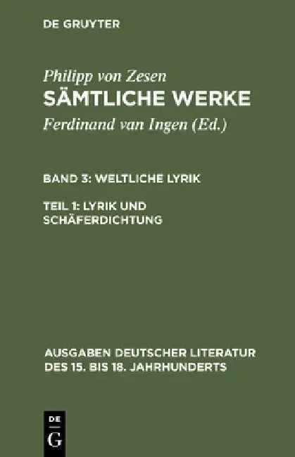 Buy Lyrik Und Schäferdichtung (English, Philipp Von Zesen | Ferdinand Van Ingen) — BookShops.in