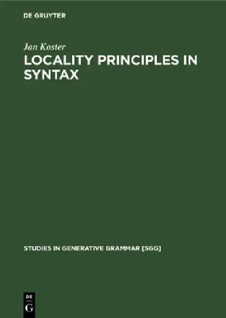 Buy Locality Principles in Syntax (English, Jan Koster) โ BookShops.in