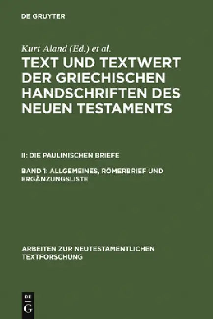 Buy Allgemeines, Römerbrief Und Ergänzungsliste (English, Kurt Aland) — BookShops.in