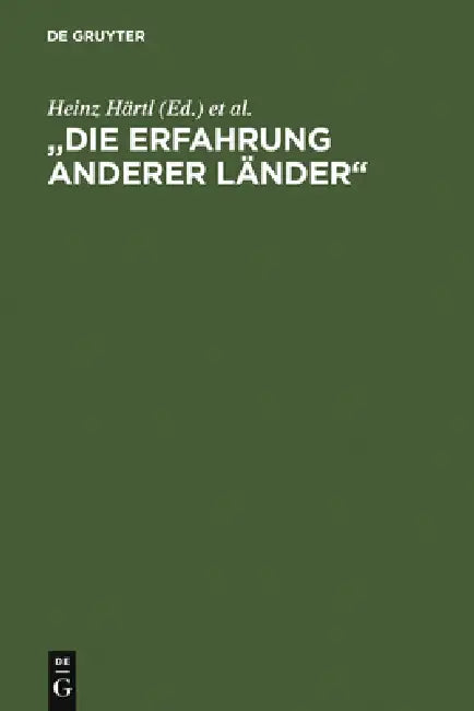 Buy "Die Erfahrung anderer Länder" (English, Heinz Härtl | Hartwig Schultz) — BookShops.in
