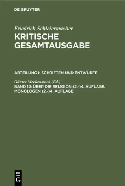 Buy Über die Religion (2.-)4. Auflage. Monologen (2.-)4. Auflage (English, Günter Meckenstock) — BookShops.in