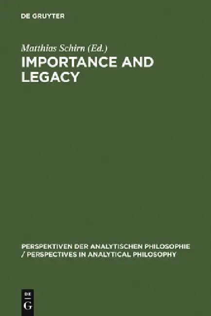 Buy Importance and Legacy (English, Matthias Schirn) — BookShops.in