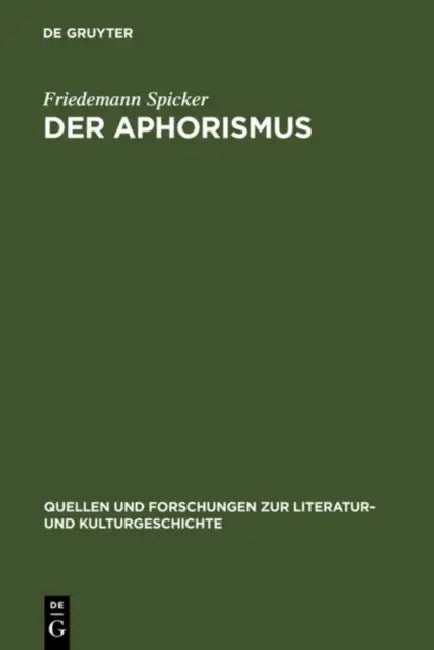 Buy Der Aphorismus (English, Friedemann Spicker) — BookShops.in