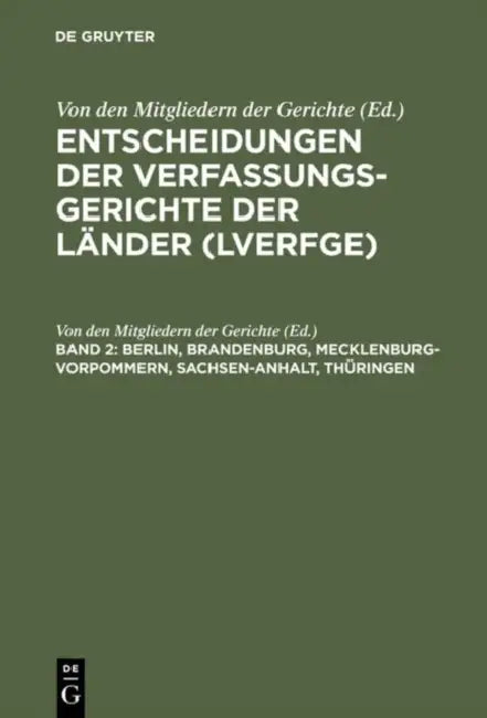 Buy Berlin, Brandenburg, Mecklenburg-Vorpommern, Sachsen-Anhalt, Thringen (English, Von Den Mitgliedern Der Gerichte) — BookShops.in