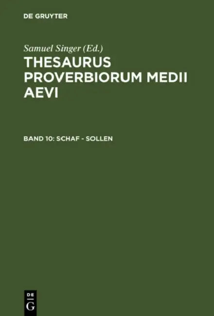 Buy Schaf - Sollen (English, Samuel Singer | Kuratorium Singer Der Sagw) — BookShops.in
