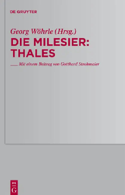 Buy Thales (English, Gotthard Strohmaier) — BookShops.in