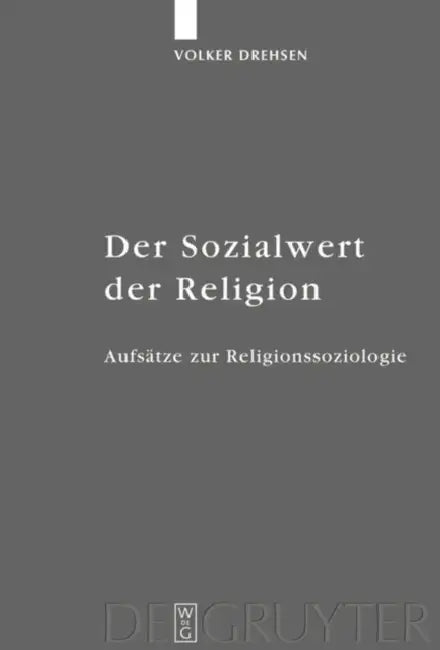 Buy Der Sozialwert der Religion (English, Volker Drehsen | Christian Albrecht | Hans Martin Dober) — BookShops.in