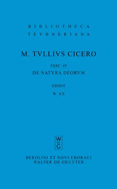 Buy M. Tulli Ciceronis Scripta Quae Manserunt Omnia, Fasc 45, de Natura Deorum (English, Otto Plasberg) — BookShops.in