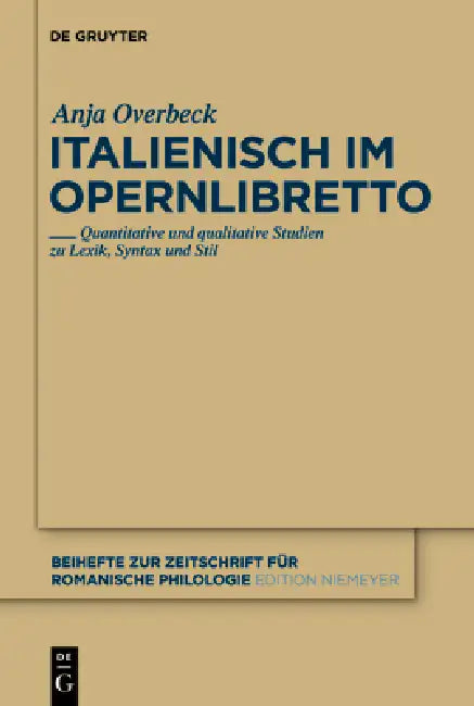 Buy Italienisch im Opernlibretto (English, Anja Overbeck) — BookShops.in