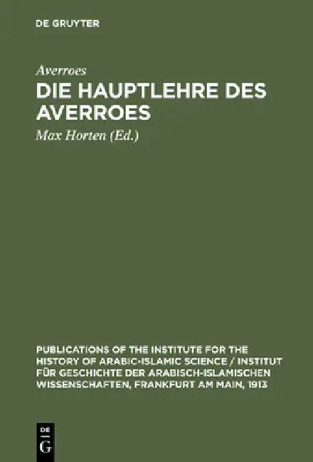 Buy Die Hauptlehre des Averroes (English, Averroes | Max Horten) — BookShops.in