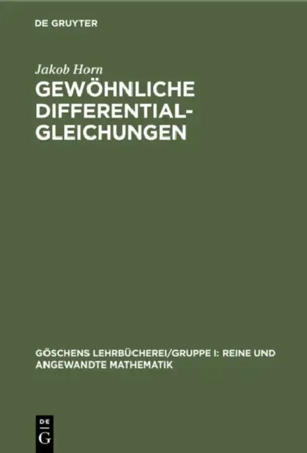 Buy Gewöhnliche Differentialgleichungen (English, Jakob Horn) — BookShops.in