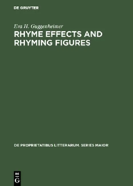 Buy Rhyme Effects and Rhyming Figures (English, Eva H. Guggenheimer) — BookShops.in