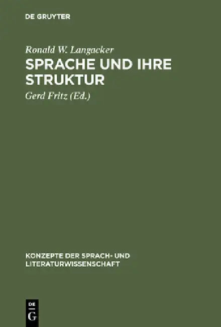 Buy Sprache und ihre Struktur (English, Ronald W. Langacker | Gerd Fritz) — BookShops.in