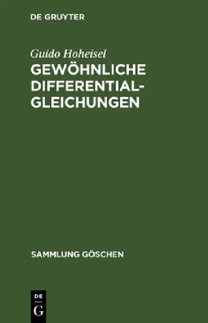 Gewöhnliche Differentialgleichungen (English, Guido Hoheisel)