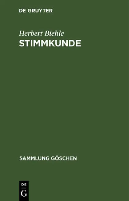 Buy Stimmkunde (English, Herbert Biehle) — BookShops.in