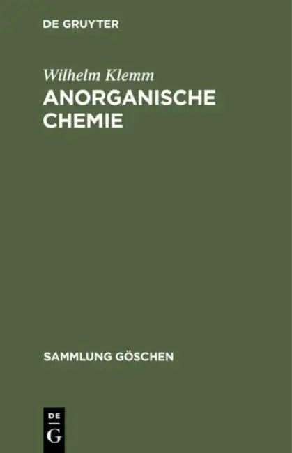 Anorganische Chemie (English, Wilhelm Klemm)