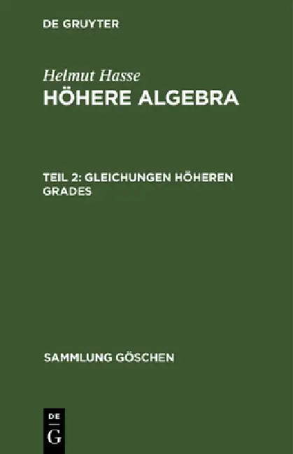 Buy Gleichungen höheren Grades (English, Helmut Hasse) — BookShops.in