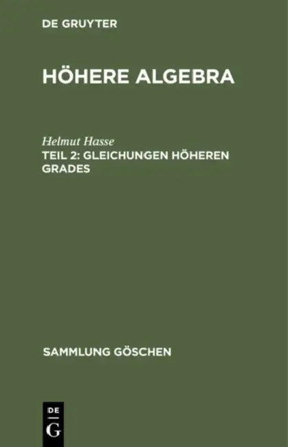 Gleichungen höheren Grades (English, Helmut Hasse)