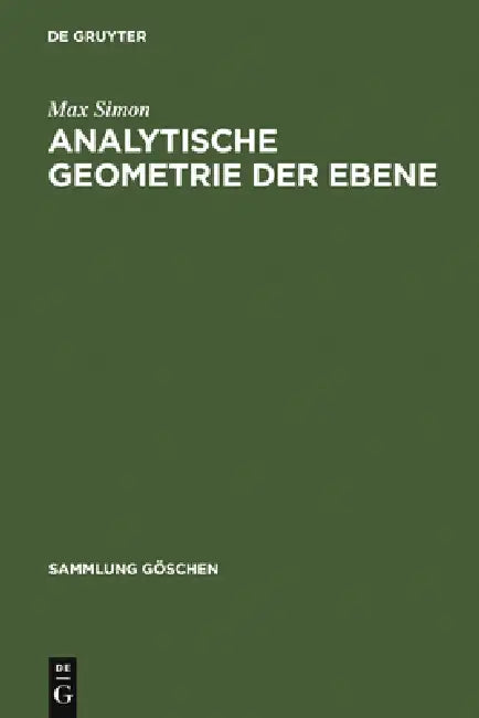 Buy Analytische Geometrie der Ebene (English, Max Simon) — BookShops.in