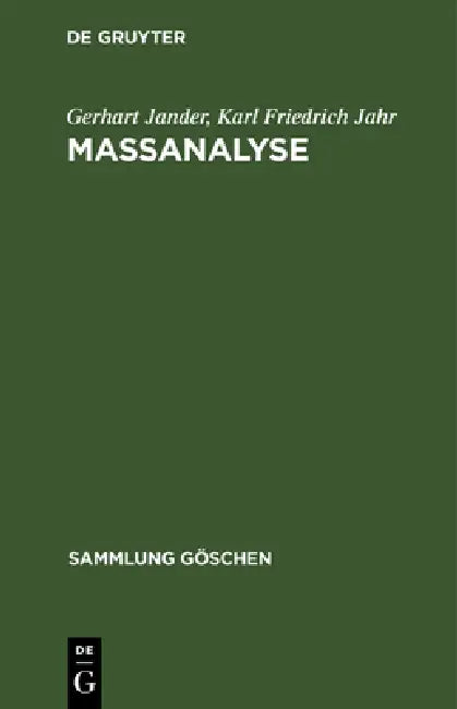 Massanalyse (English, Gerhart Jander | Karl Friedrich Jahr)