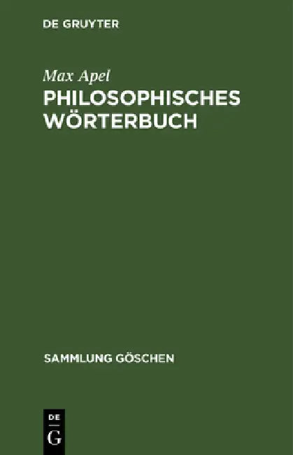 Buy Philosophisches Wörterbuch (English, Max Apel) — BookShops.in