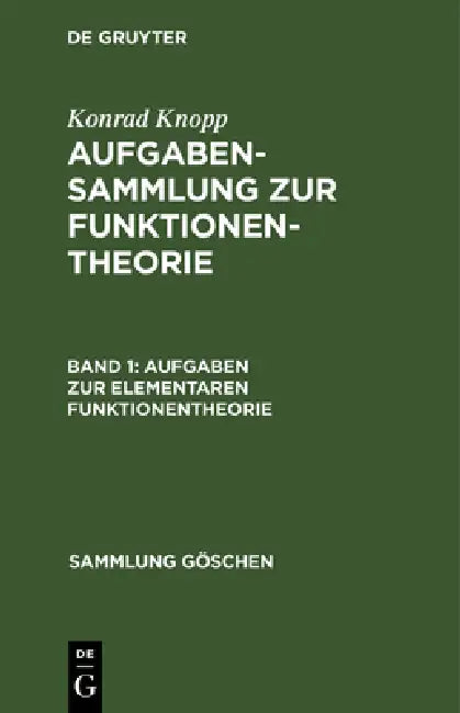 Buy Aufgaben Zur Elementaren Funktionentheorie (English, Konrad Knopp) — BookShops.in