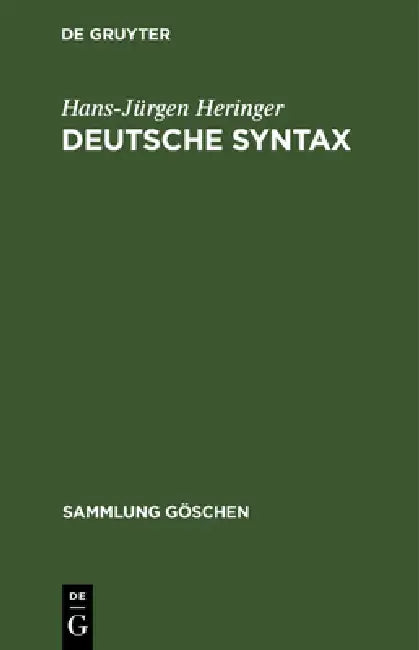 Buy Deutsche Syntax (English, Hans-Jürgen Heringer) — BookShops.in