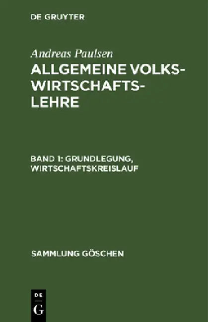 Buy Grundlegung, Wirtschaftskreislauf (English, Andreas Paulsen) — BookShops.in