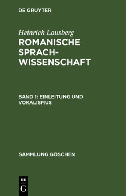 Einleitung und Vokalismus (English, Heinrich Lausberg)