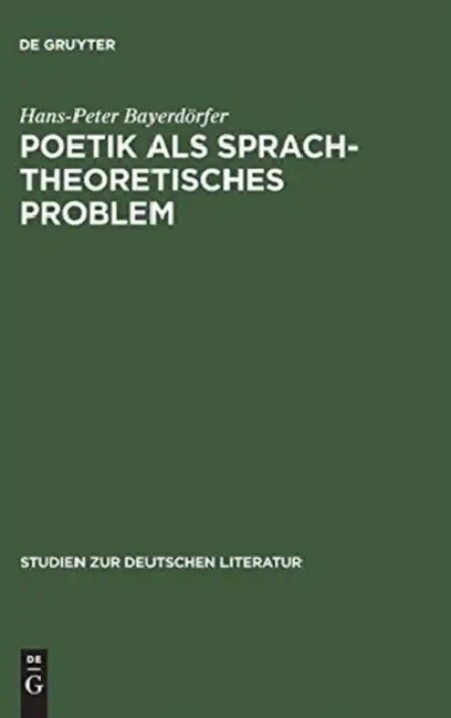Buy Poetik als sprachtheoretisches Problem (English, Hans-Peter Bayerdörfer) — BookShops.in