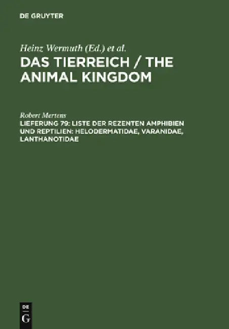 Buy Liste der rezenten Amphibien und Reptilien (English, Robert Mertens) — BookShops.in