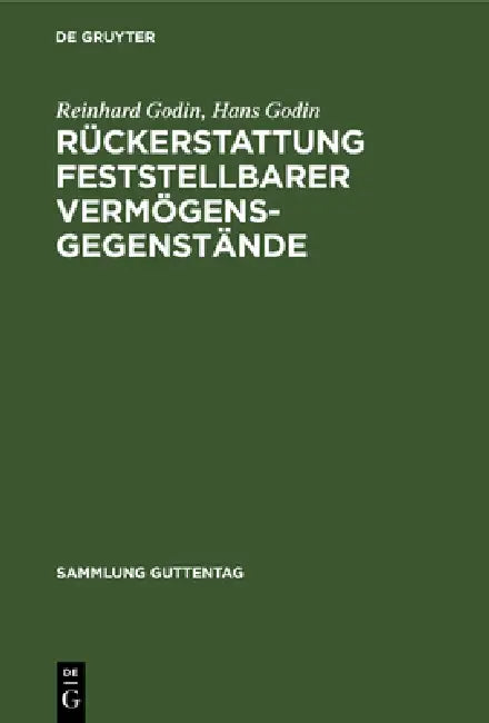 Buy Rückerstattung feststellbarer Vermögensgegenstände (English, Reinhard Godin | Hans Godin) — BookShops.in