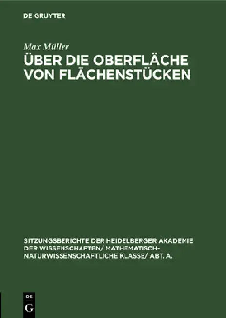Buy Über Die Oberfläche Von Flächenstücken (English, Max Müller) — BookShops.in