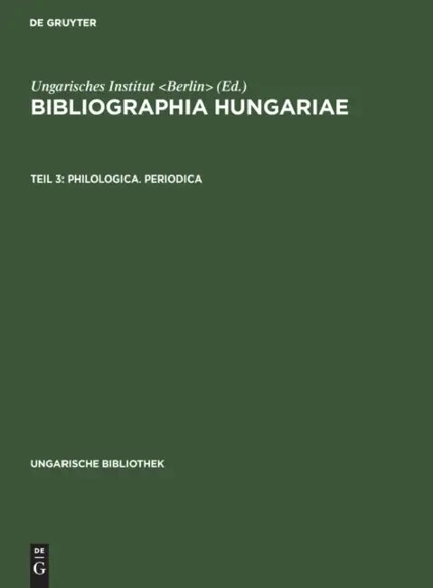 Philologica. Periodica (English, Ungarisches Institut)