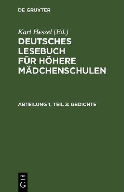 Gedichte (English, Karl Hessel)
