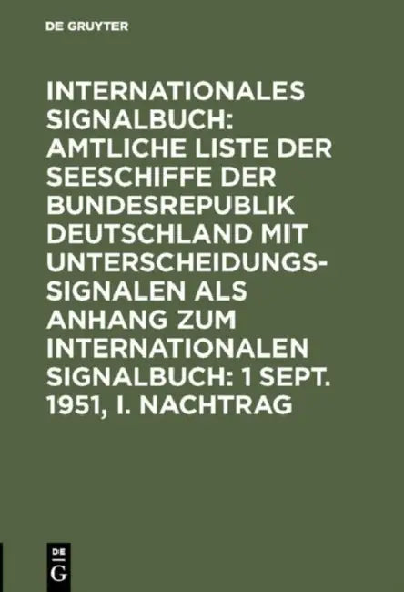 Buy 1 Sept. 1951, I. Nachtrag (English, Reichsamt Des Innern) — BookShops.in