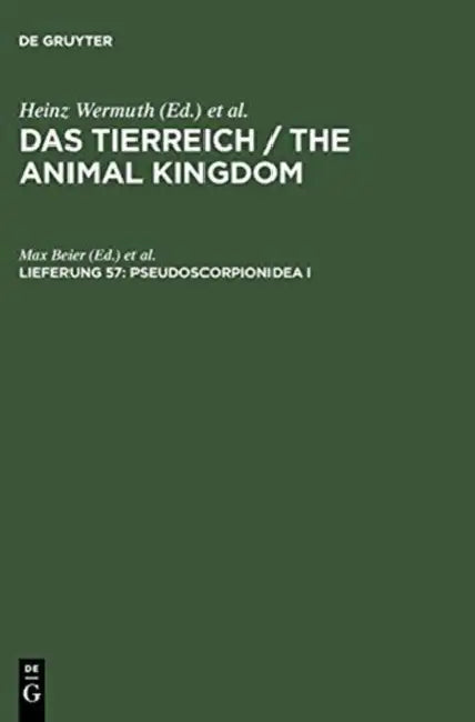 Buy Pseudoscorpionidea I (English, Max Beier | Heinz Wermuth | Robert Mertens) — BookShops.in