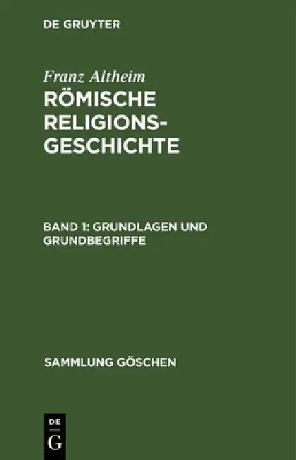 Buy Grundlagen und Grundbegriffe (English, Franz Altheim) — BookShops.in