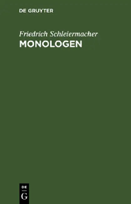 Buy Monologen (English, Friedrich Schleiermacher) — BookShops.in