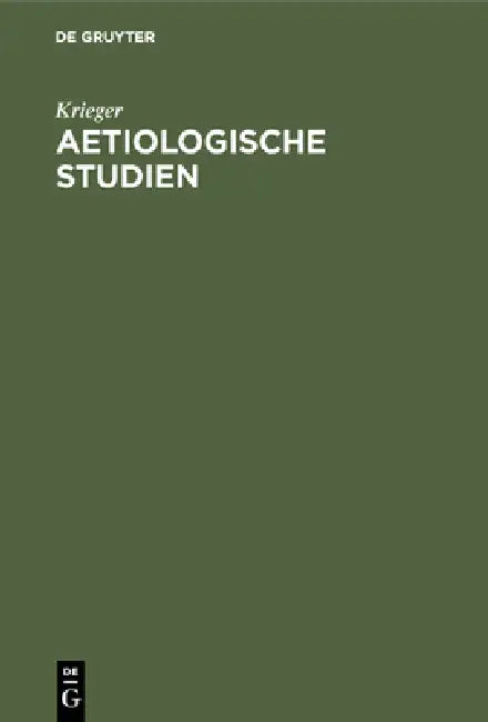 Buy Aetiologische Studien (English, Krieger) — BookShops.in
