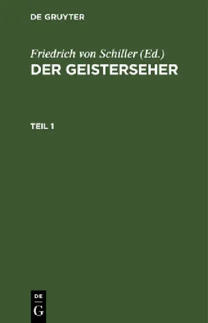 Der Geisterseher. Teil 1 (English, Friedrich Von Schiller)