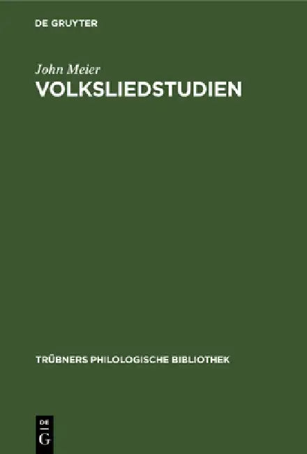 Buy Volksliedstudien (English, John Meier) — BookShops.in
