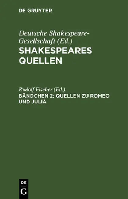 Buy Quellen Zu Romeo Und Julia (English, Rudolf Fischer) — BookShops.in