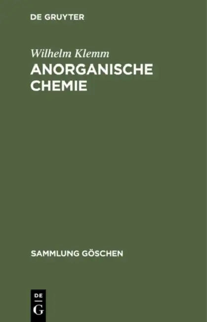Buy Anorganische Chemie (English, Wilhelm Klemm) — BookShops.in