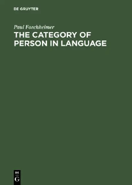 Buy The Category of Person in Language (English, Paul Forchheimer) — BookShops.in